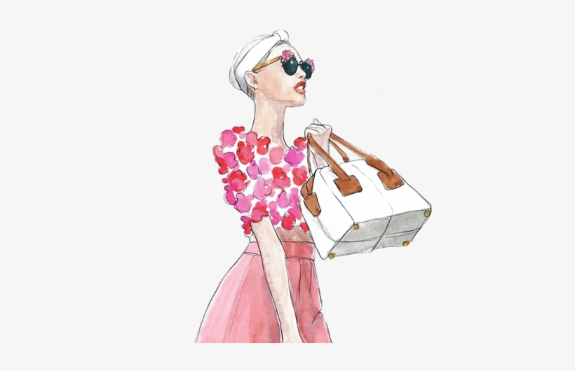 Yeezy Drawing - Watercolor Fashion Girl Png, transparent png download