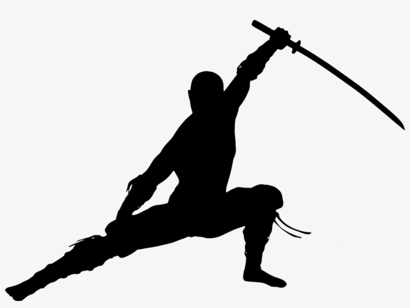 Silhouette, Ninja, Warrior, Fighter, Man, Martial Arts - Ninja Silueta, transparent png download