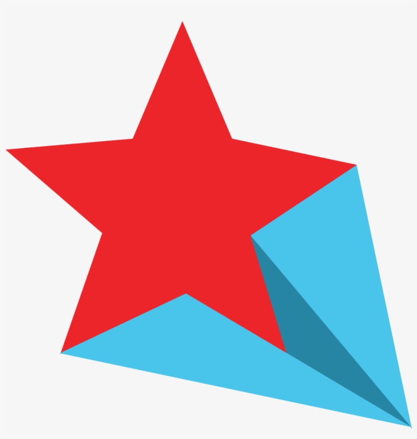Red Blue Shooting Star - Clip Art, transparent png download