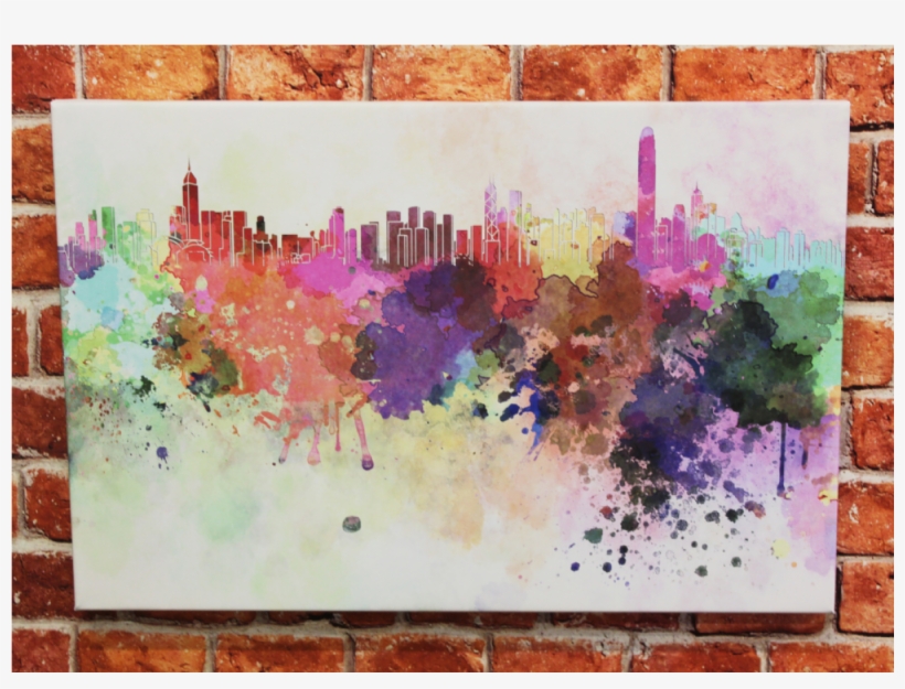 City Skylines - Art Print: Paulrommer's Hong Kong Skyline In Watercolor, transparent png download