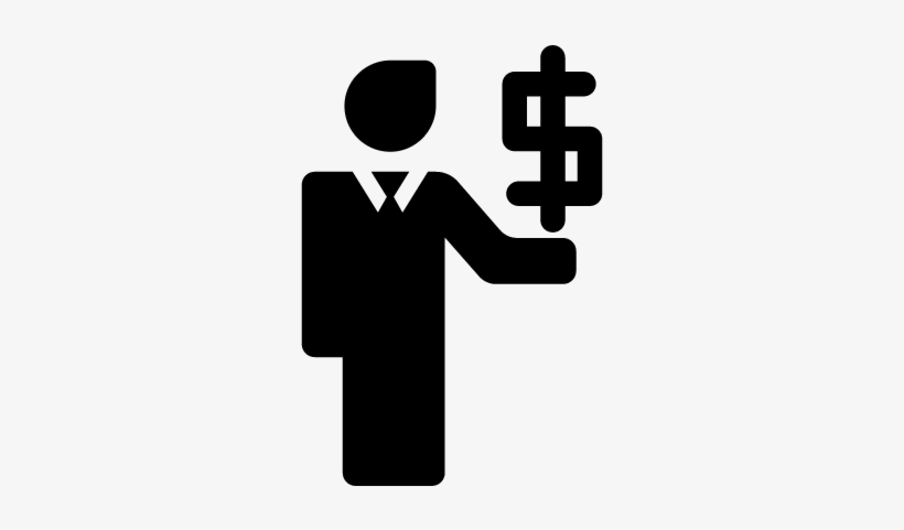 Businessman With Dollar Money Sign Vector - Imagenes De Signo De Dinero, transparent png download