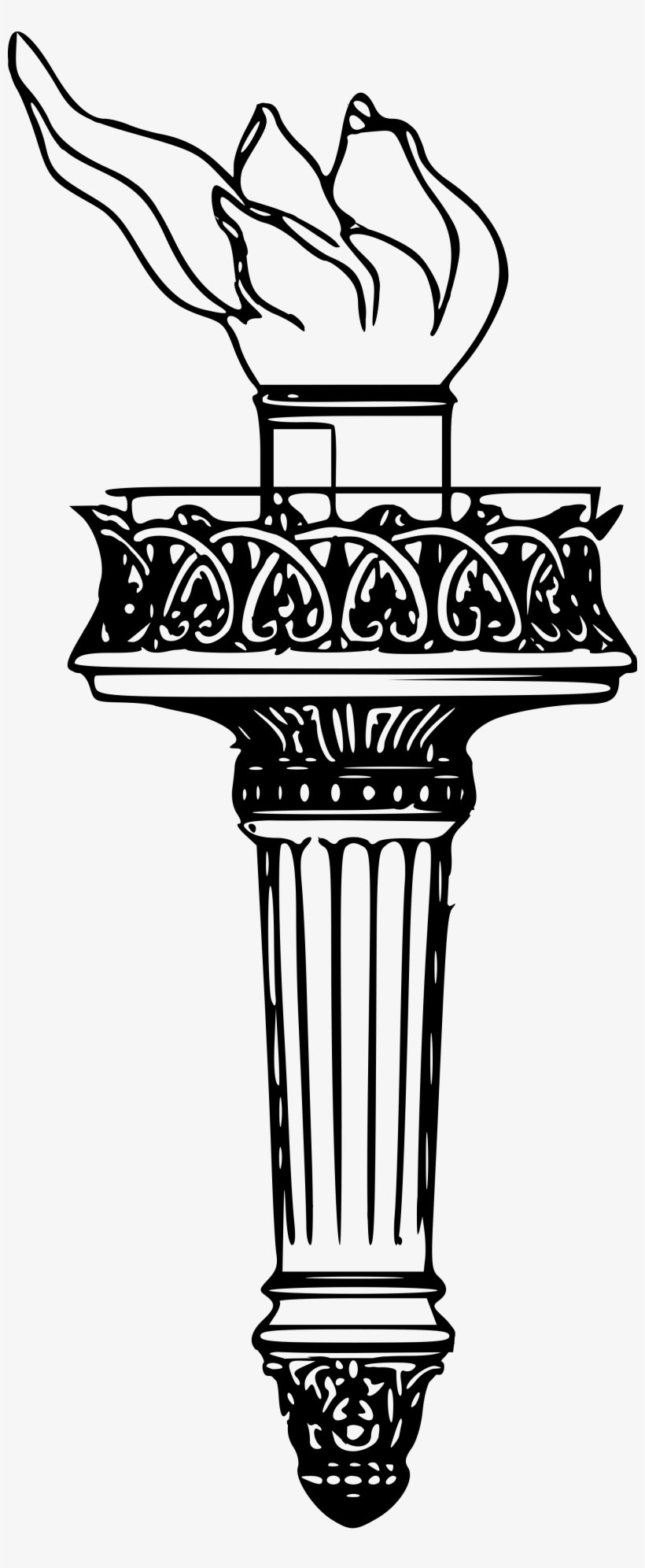 Open - Statue Of Liberty Torch Drawing, transparent png download