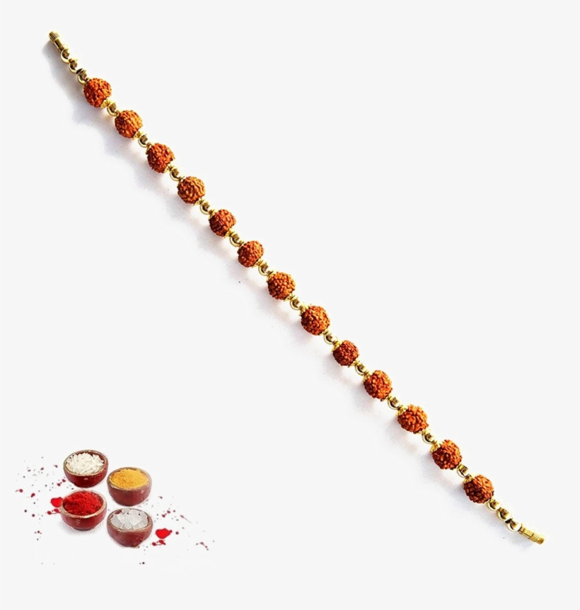 Rudraksha Beads Rakhi Png Photo - Aapno Rajasthan Crystal Hoop Peacock Zardosi Rakhi, transparent png download