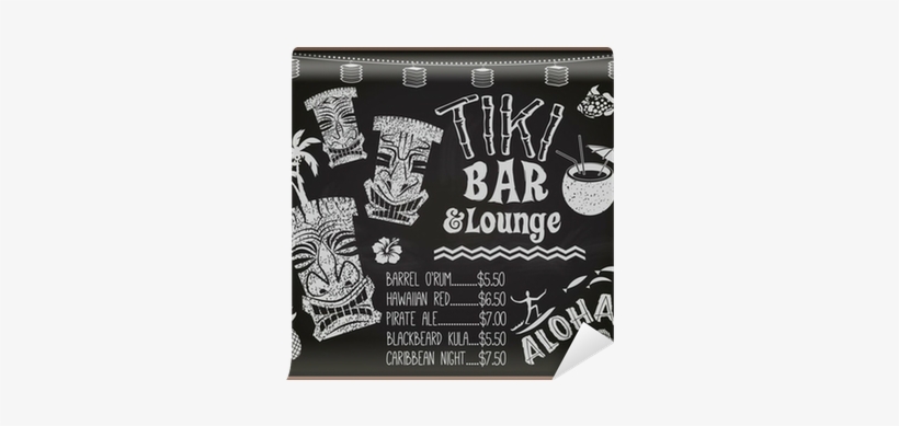 Banner Tiki Bar And Lounge Menu Wall Mural - Tiki Bar Chalkboard, transparent png download