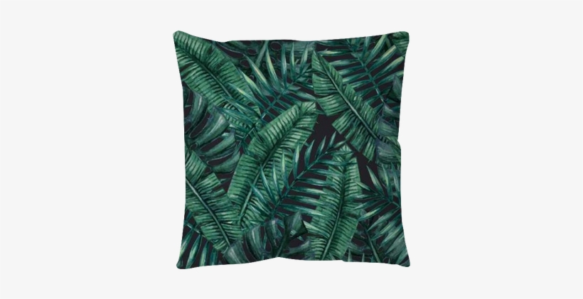 Watercolor Tropical Palm Leaves Seamless Pattern - Watercolor Tropical Palm Leaves, transparent png download