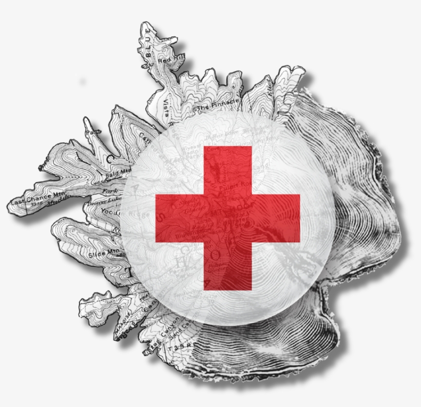 Red Cross Stamp Graphic W Shadow Png - Emblem, transparent png download