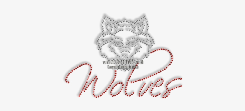 Shinning Rhinestone Wolf Head Iron On Transfer Motif - Cross-stitch, transparent png download