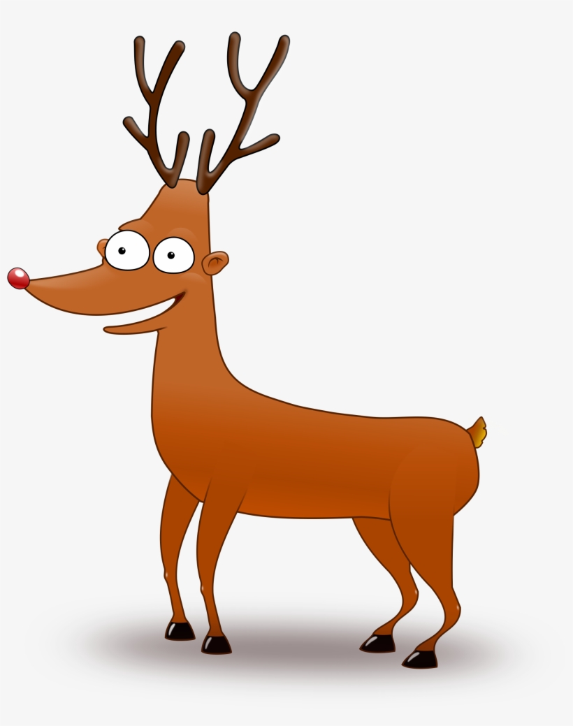 Big Eyes Clipart At Getdrawings - Reindeer Cartoon, transparent png download