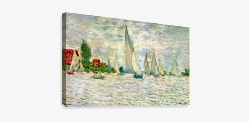 Sailboats, Regatta In Argenteuil By Monet Canvas Print - Poster: Claude Monet (sailboats, Regatta At Argenteuil), transparent png download