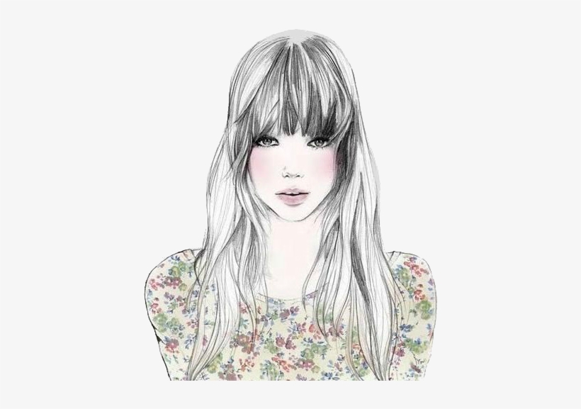 Muñecas Png - Pesquisa Google - Hair With Bangs Drawing, transparent png download
