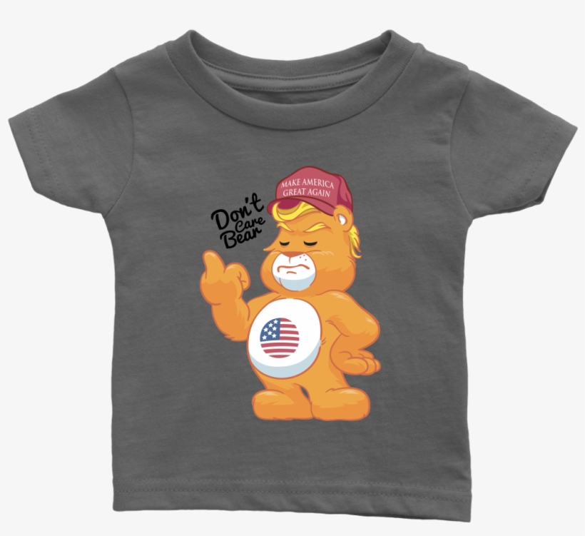 Don't Care Bear W/ Make America Great Again Hat Adult - Baby Onesie Funny Quote Throw Up, transparent png download