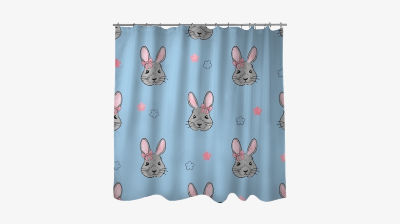 Seamless Pattern With Cute Watercolor Bunny - Drawing, transparent png download