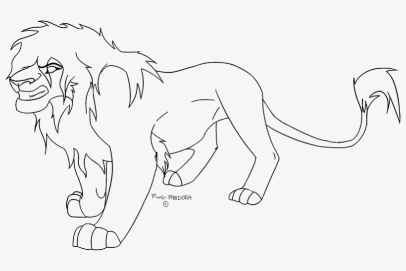 Clip Art Stock Lion Line Art Scar Roar Watercolor Transprent - Line Art, transparent png download