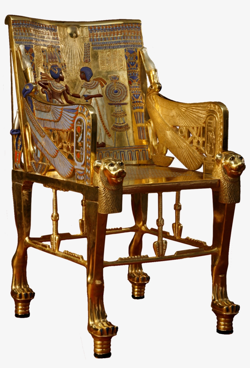 Gold Throne Png Jpg Black And White Library - Tutankhamun Throne Png, transparent png download