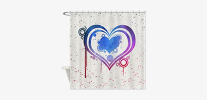 Abstract Watercolor Heart 6 Shower Curtain - Abstract Watercolor Heart 4 Shower Curtain, transparent png download