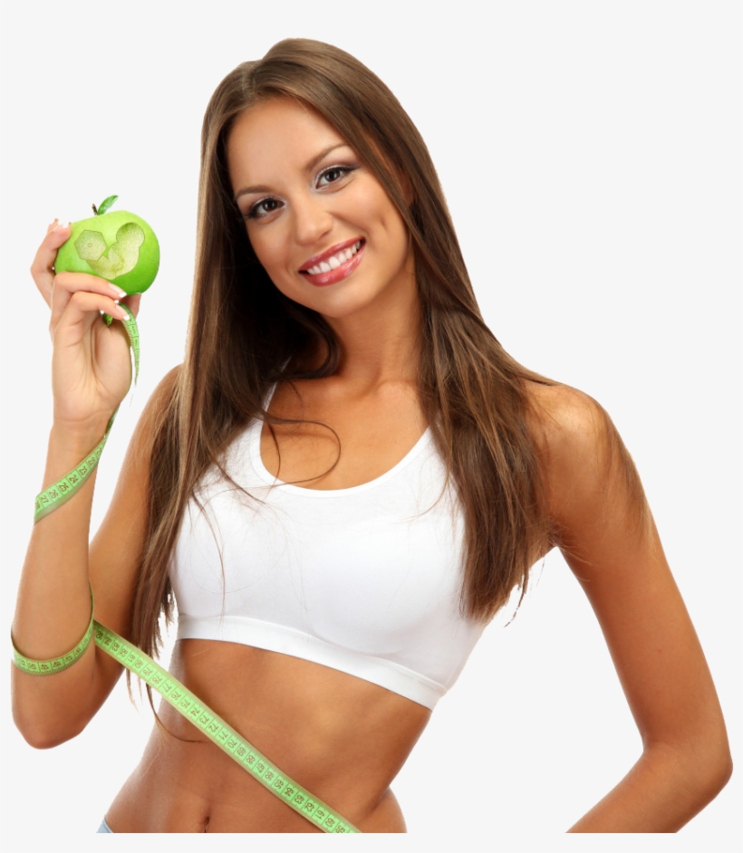 Fitness Woman With Apple, transparent png download