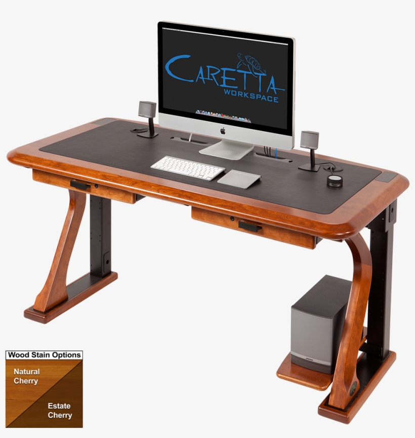 Natural Cherry With Drawers - Computer Desk, transparent png download