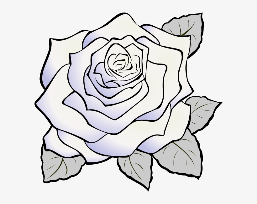 White Rose Gray Clip Art - White Rose Clip Art, transparent png download