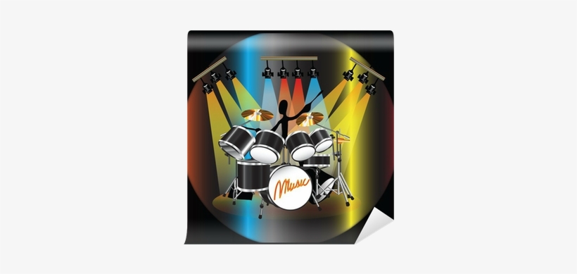Shadow Man Musician Playing Drum Wall Mural • Pixers® - Musician, transparent png download
