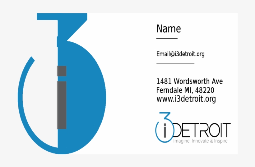 I3detroit Business Cards Blank Card Front - Graphic Design, transparent png download