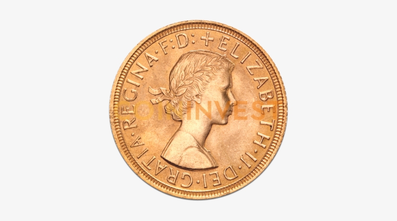 Queen Elizabeth Ii Gold Sovereign - Elizabeth Ii Coin, transparent png download