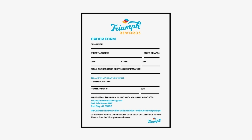 Triumphrewards Orderform2 - Triumph Grain Free Dog Biscuits 00904, transparent png download