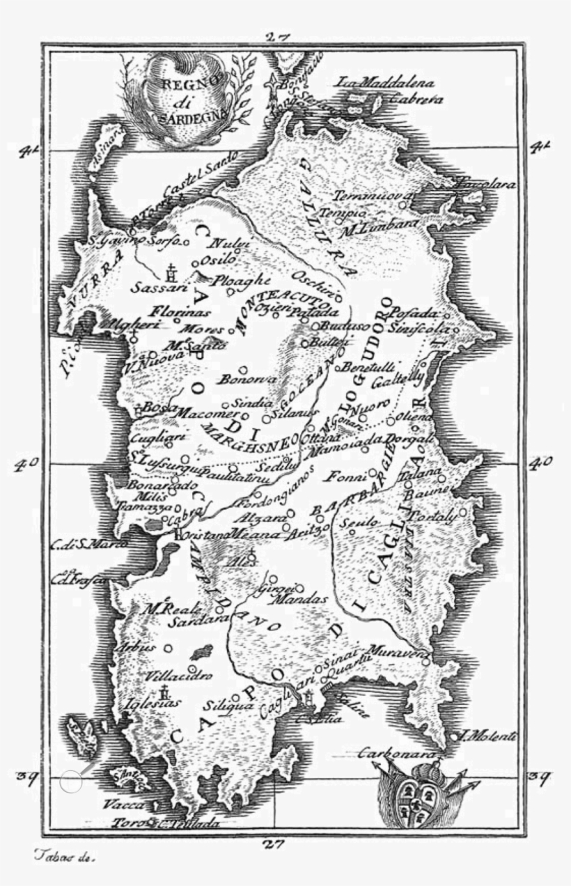 Cetti Sardinia - Old Map Of Sardinia, transparent png download