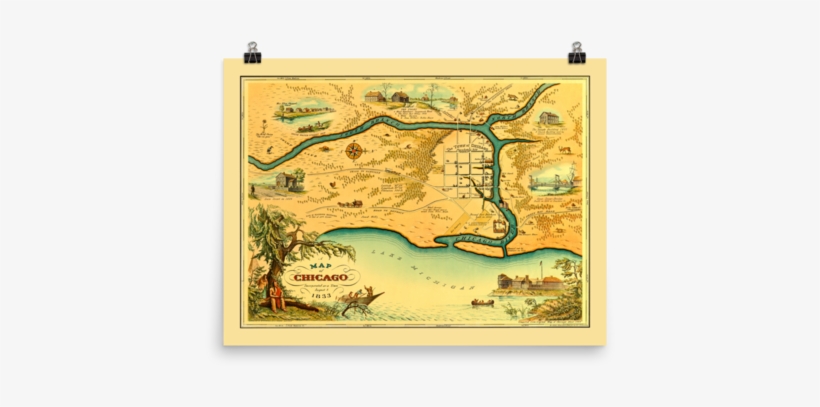 Map Of Chicago, Il In - Chicago History Map, transparent png download