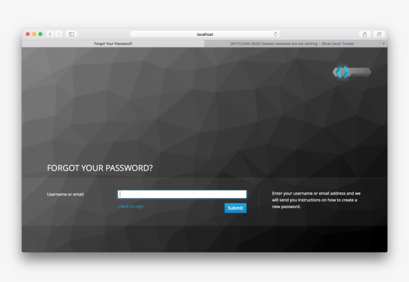 Forgot Password Page - Keycloak, transparent png download