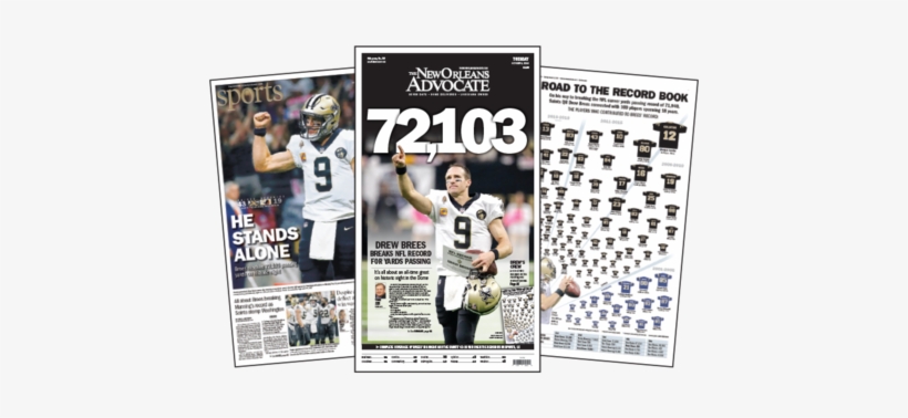 Set Of 3 Drew Brees Commemorative Reprints - Drew Brees, transparent png download
