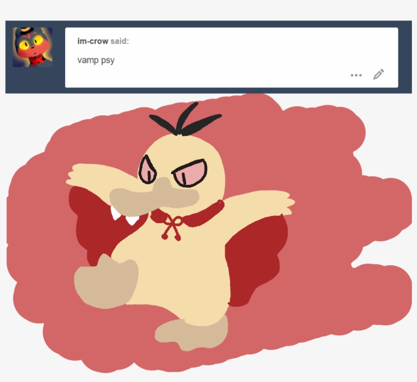 Spooky Vampire Psyduck @im-crow - Cartoon, transparent png download