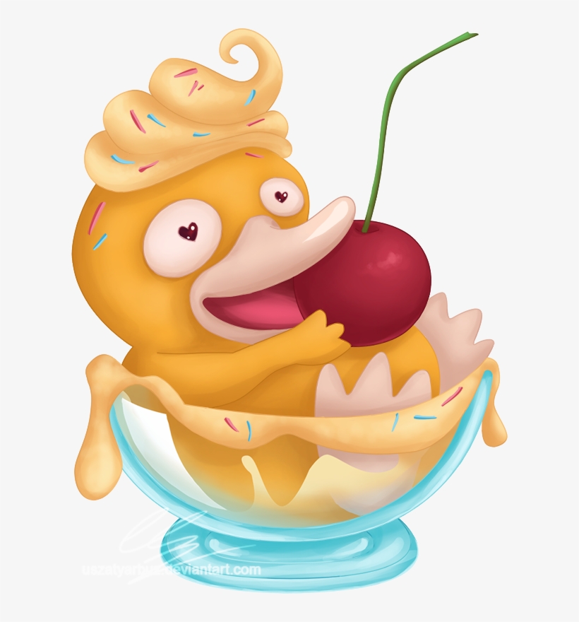 Psyduck Vanill Ice-cream - Painting, transparent png download