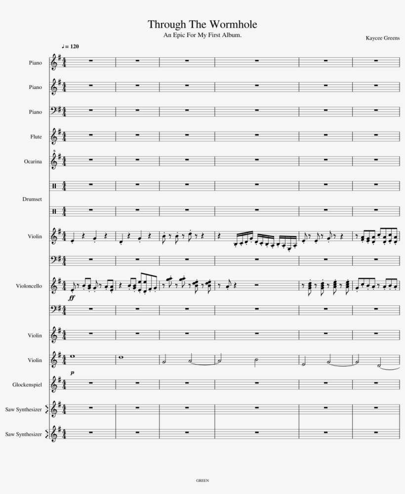 Through The Wormhole Sheet Music Composed By Kaycee - Number, transparent png download