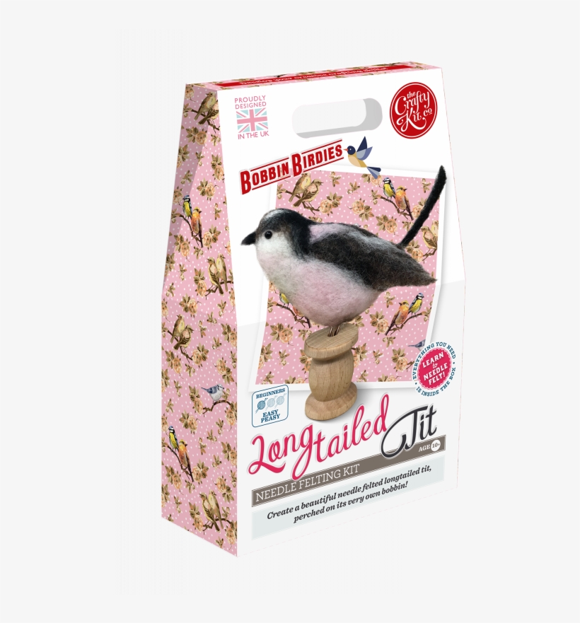 New Bobbin Birdies Long Tailed Tit Needle Felting Kit - Long-tailed Tit, transparent png download
