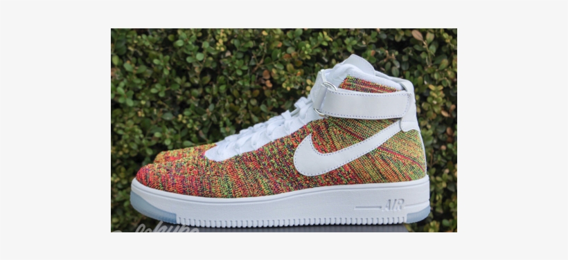Lightning Delivery A Really Colorful Nike Flyknit Air - Nike Air Force 1 High Flyknit Multicolor, transparent png download