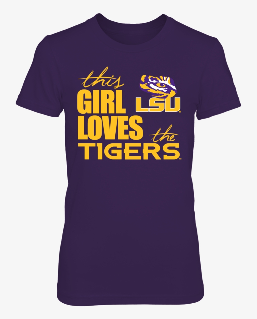 This Girl Loves The Lsu Tigers T Shirt - Fanmats Ul-lafayette / Lsu House Divided Rug 33.75"x42.5", transparent png download