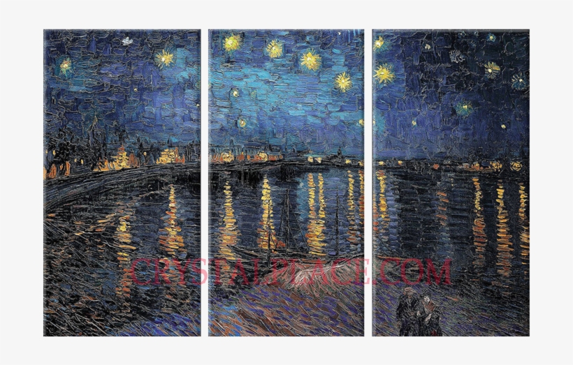 Starry Night Over The Rhone By Vincent Van Gogh Reproduction - Van Gogh Starry Night, transparent png download