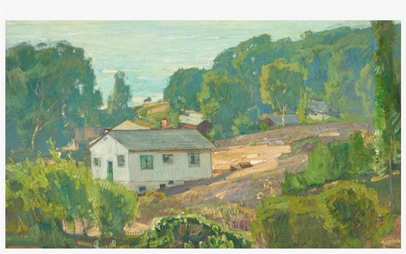 William Wendt 'houses Along The Coast ' - Painting, transparent png download