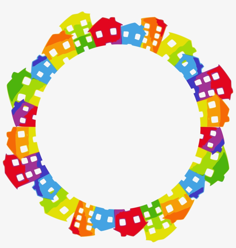 This Free Icons Png Design Of Colorful Houses Frame, transparent png download