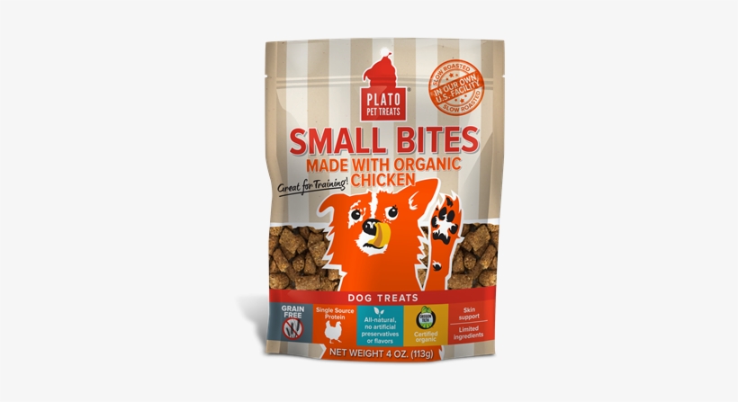Plato Small Bites Organic Chicken Dog Treats - Plato Small Bites Dog Treats, transparent png download