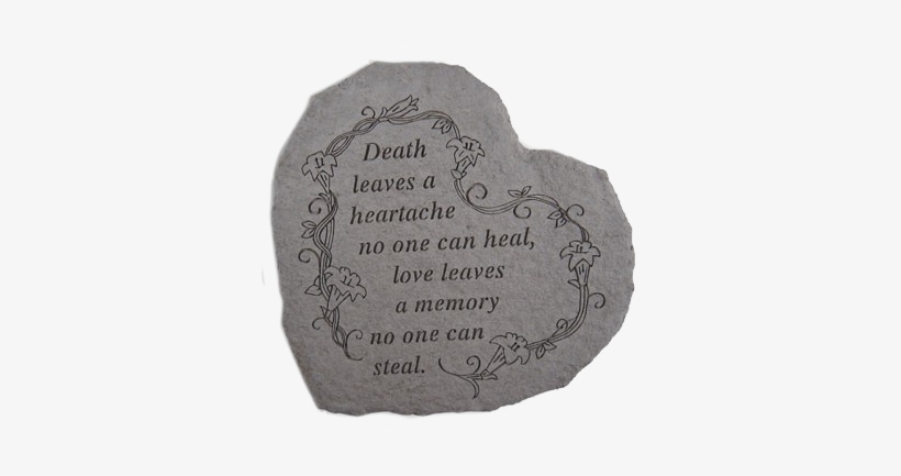Garden Memorial Stone Heart - Kay Berry 08420 Heart-death Leaves A Heartache..., transparent png download