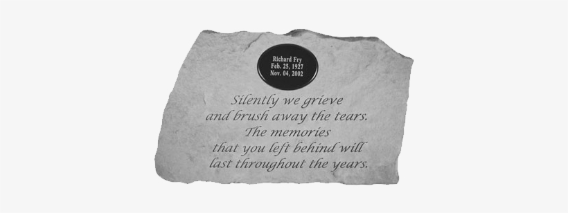 Large Personalized Garden Memorial Stone - Kayberry 58821 Silently We Grieve...for Local Engraving, transparent png download