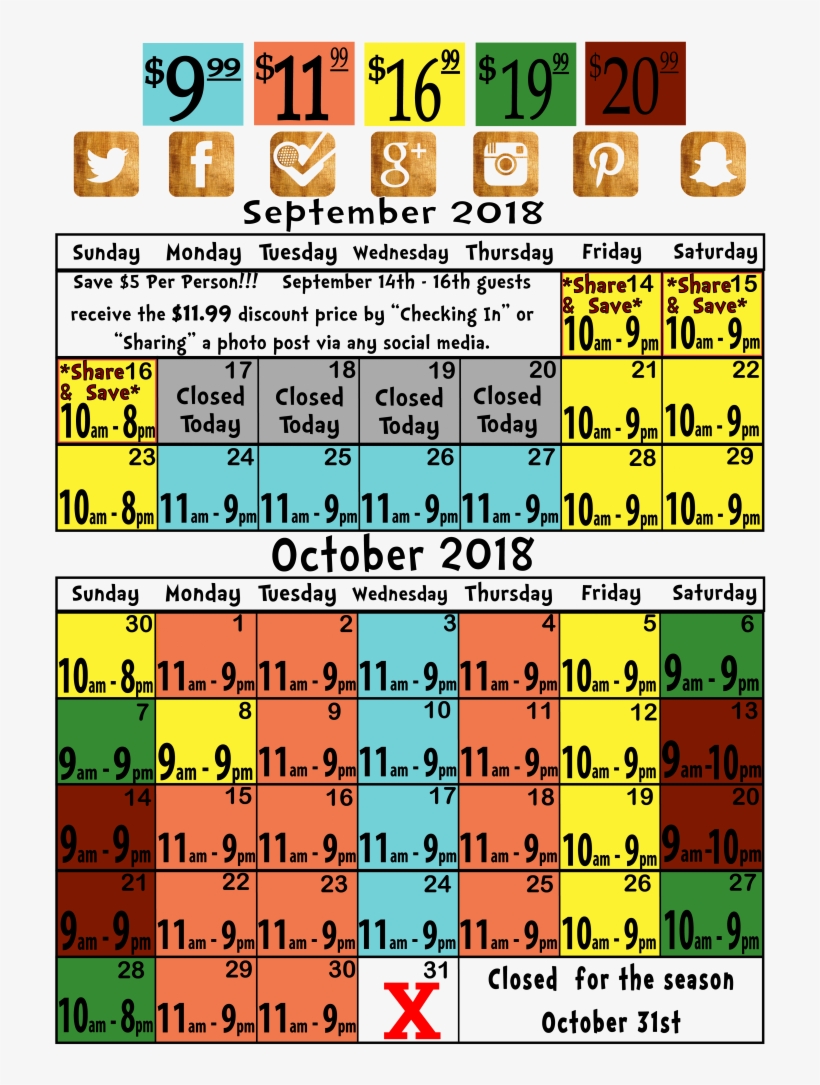 Price & Dates Calendar Bengtson Pumpkin Patch Farm - Calendar, transparent png download