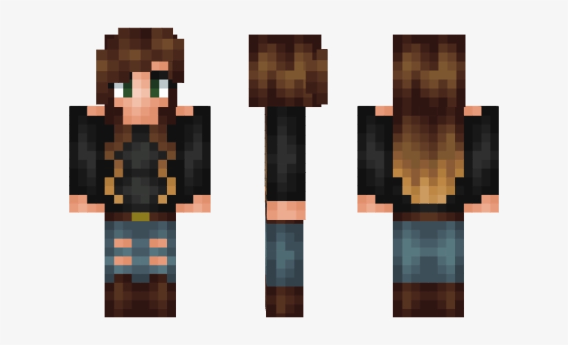 Picture Black And White Download Brunette Minecraft - Minecraft Brunette Skin, transparent png download