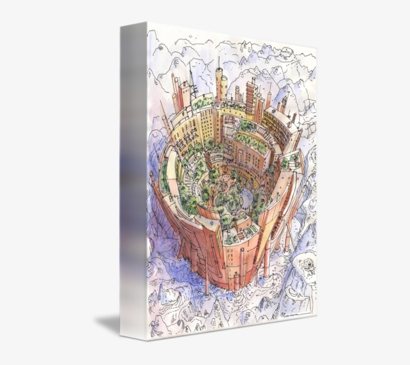 "la Citta Concentrica" By Luca Massone - La Citta' Circolare Art Print - Mini By Luca Massone, transparent png download