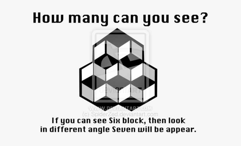 Blocks Optical Illusions By Spiderzed-d475del - Optical Illusion How Many Cubes, transparent png download
