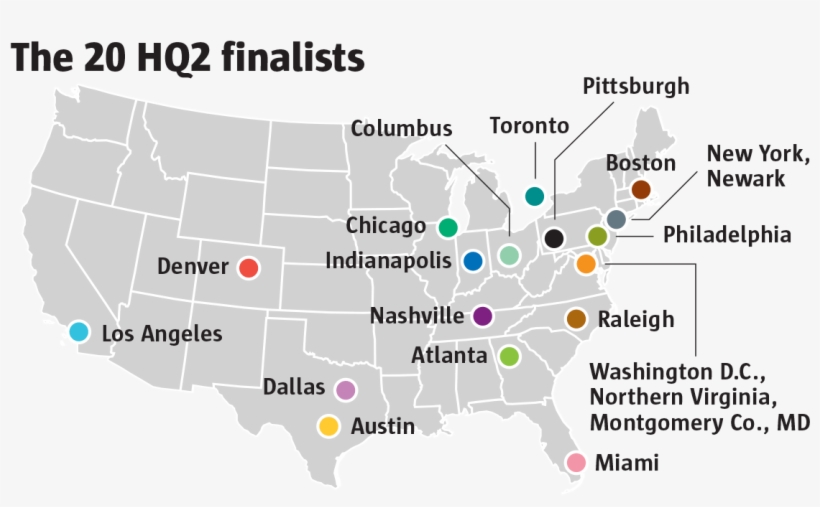 Amazon Picked 20 Regions, Including Denver, To Further - Diagram, transparent png download