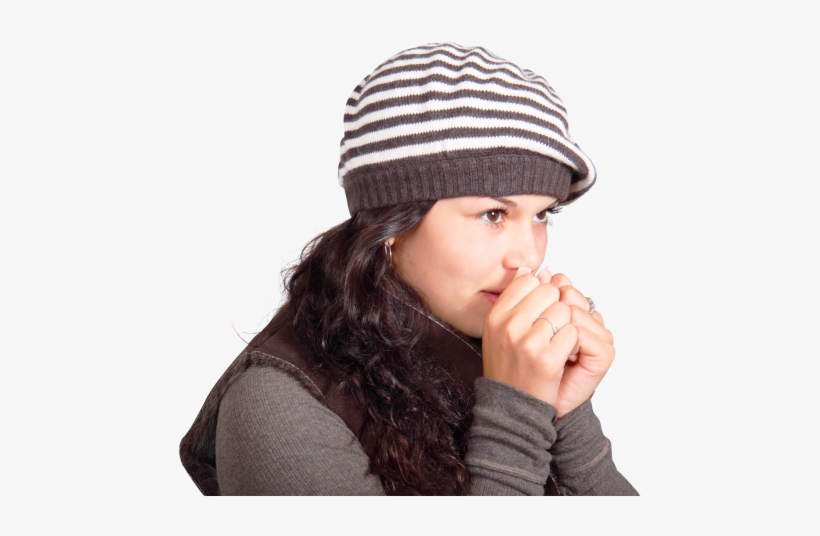 Young Woman Her Hands By Breath Png Image - Nasal Congestion, transparent png download