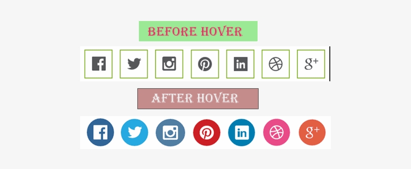 Add Beautiful Social Media Icons With Hover Effect - Dribbble, transparent png download