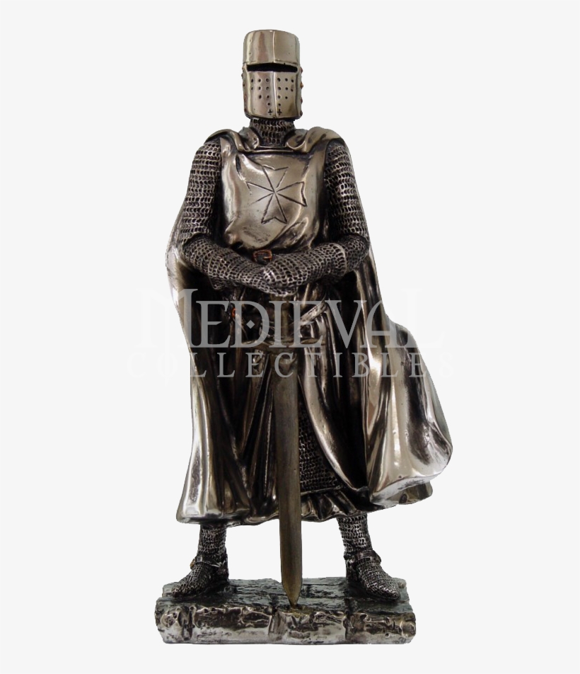 Standing Crusader Knight Statue Cc8712 From Dark Armoury - Medieval Knight On Crusade, transparent png download